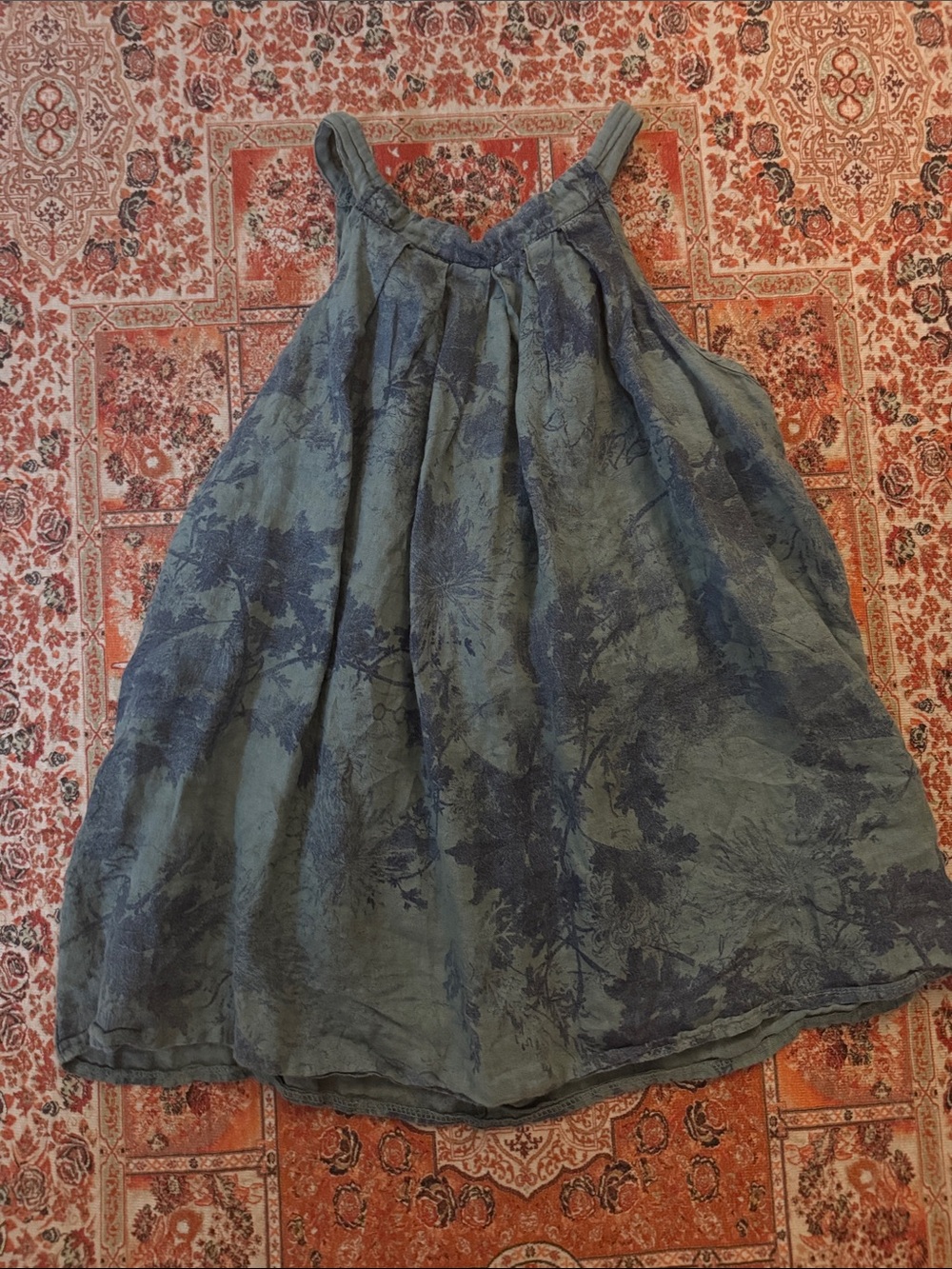 Bellambra Green-Blue Linen Top/dress— Made in Italy